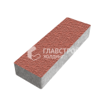 Тротуарная плитка Прямоугольник 6х18х6 см, красная с мраморной крошкой